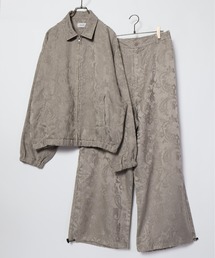 ATELANE（アテレーン）の「ATELANE/フローラルJQDピグメント ボンバージャケット、ワイドパンツ セットアップ（ブルゾン）」