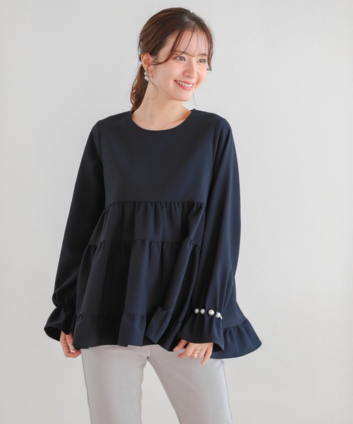 Fit more（フィットモア）の「タックパール袖ティアードトップス（その他トップス・レディース・ブラック/ネイビー/ホワイト/ピンク・FREE）」の19枚目の写真