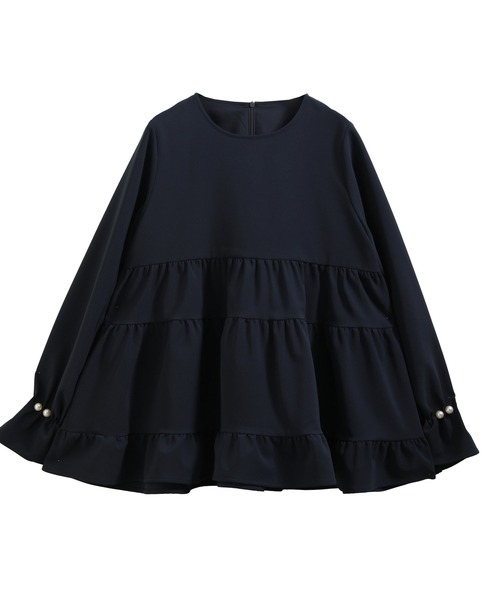 Fit more（フィットモア）の「タックパール袖ティアードトップス（その他トップス・レディース・ブラック/ネイビー/ホワイト/ピンク・FREE）」の16枚目の写真