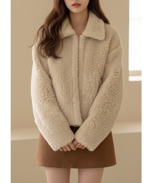 セール】《韓国ファッション》poodle fur jacket /プードルショート