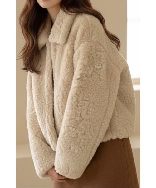 セール】《韓国ファッション》poodle fur jacket /プードルショート