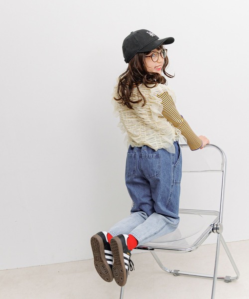 BAYFLOW（ベイフロー）の「[別々に着用可☆]チュールベスト付きボーダーTシャツ(KIDS)（Tシャツ/カットソー・キッズ・ブラック/パープル/ブルー・110cm/120cm/130cm/140cm/150cm）」の8枚目の写真