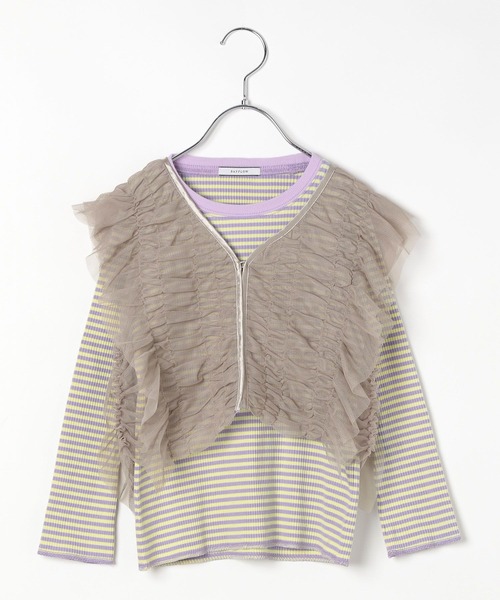 BAYFLOW（ベイフロー）の「[別々に着用可☆]チュールベスト付きボーダーTシャツ(KIDS)（Tシャツ/カットソー・キッズ・ブラック/パープル/ブルー・110cm/120cm/130cm/140cm/150cm）」の17枚目の写真