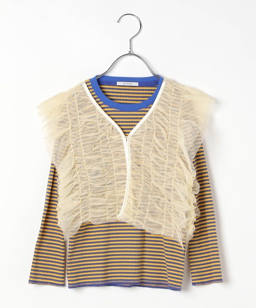 BAYFLOW（ベイフロー）の「[別々に着用可☆]チュールベスト付きボーダーTシャツ(KIDS)（Tシャツ/カットソー・キッズ・ブラック/パープル/ブルー・110cm/120cm/130cm/140cm/150cm）」の18枚目の写真