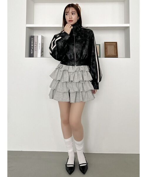 dazzlin(ダズリン)の「フリルミニスカートⅢ(スカート・レディース・グレー/オフホワイト・SMALL/MEDIUM)」の4枚目の写真