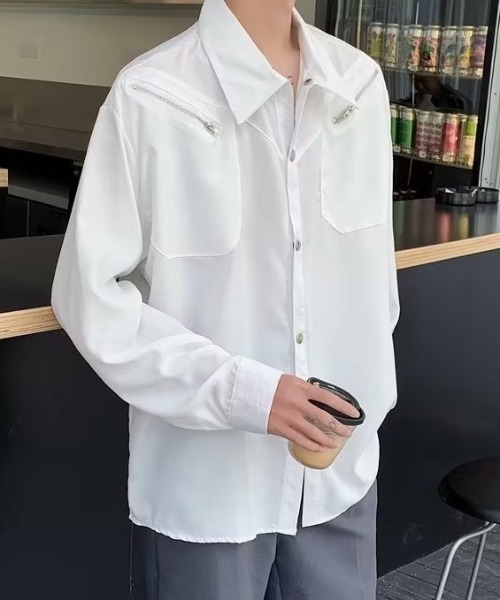 link lot(リンクロット)の「ジップデザイン ウエスタン リラックスフィット シャツ(シャツ/ブラウス・メンズ・ブラック/ホワイト・M/L)」の6枚目の写真