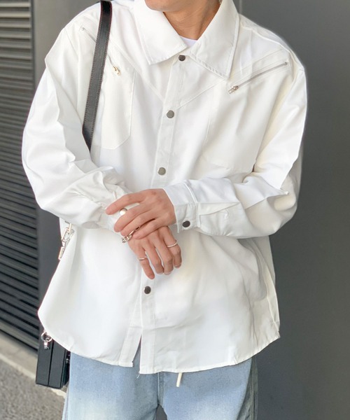 link lot(リンクロット)の「ジップデザイン ウエスタン リラックスフィット シャツ(シャツ/ブラウス・メンズ・ブラック/ホワイト・M/L)」の12枚目の写真