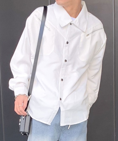 link lot(リンクロット)の「ジップデザイン ウエスタン リラックスフィット シャツ(シャツ/ブラウス・メンズ・ブラック/ホワイト・M/L)」の14枚目の写真