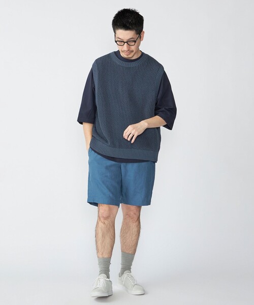 SHIPS(シップス)の「SHIPS:〈手洗い可能〉メッシュ ニット ベスト(ベスト・メンズ・ネイビー/ブルー/オフホワイト・MEDIUM/LARGE)」の5枚目の写真
