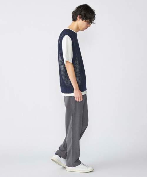 SHIPS(シップス)の「SHIPS:〈手洗い可能〉メッシュ ニット ベスト(ベスト・メンズ・ネイビー/ブルー/オフホワイト・MEDIUM/LARGE)」の9枚目の写真