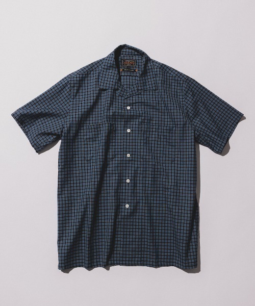 BEAMS PLUS(ビームスプラス)の「ウォッシャブル ウール チェック オープンカラー シャツ(シャツ/ブラウス・メンズ・グリーン/ブルー・M/S/L)」の1枚目の写真