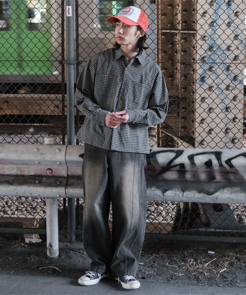 WEGO（ウィゴー）の「WEGO/イージー3Dバレルレッグデニムパンツ【S,M,Lのサイズ展開☆】（デニムパンツ・メンズ・ブラック系3/スカイブルー/ライトインディゴブルー/グレー・SMALL/MEDIUM/LARGE）」の9枚目の写真