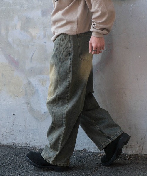 WEGO（ウィゴー）の「WEGO/イージー3Dバレルレッグデニムパンツ【S,M,Lのサイズ展開☆】（デニムパンツ・メンズ・ブラック系3/スカイブルー/ライトインディゴブルー/グレー・SMALL/MEDIUM/LARGE）」の15枚目の写真