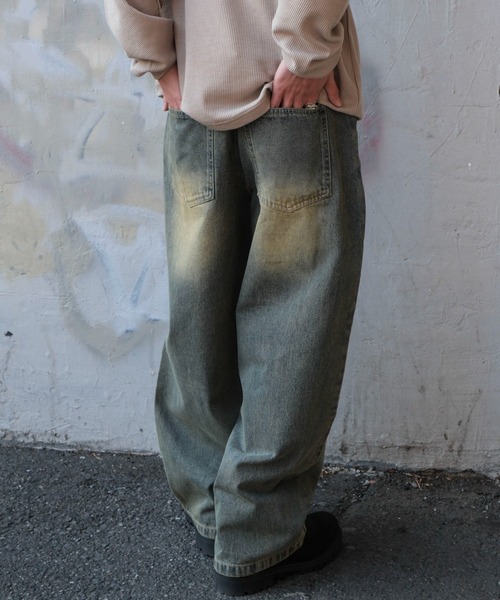 WEGO（ウィゴー）の「WEGO/イージー3Dバレルレッグデニムパンツ【S,M,Lのサイズ展開☆】（デニムパンツ・メンズ・ブラック系3/スカイブルー/ライトインディゴブルー/グレー・SMALL/MEDIUM/LARGE）」の16枚目の写真