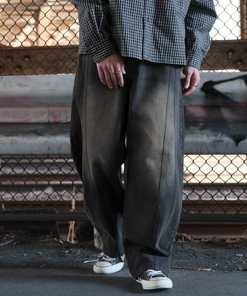 WEGO（ウィゴー）の「WEGO/イージー3Dバレルレッグデニムパンツ【S,M,Lのサイズ展開☆】（デニムパンツ・メンズ・ブラック系3/スカイブルー/ライトインディゴブルー/グレー・SMALL/MEDIUM/LARGE）」の19枚目の写真