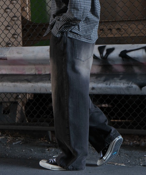 WEGO（ウィゴー）の「WEGO/イージー3Dバレルレッグデニムパンツ【S,M,Lのサイズ展開☆】（デニムパンツ・メンズ・ブラック系3/スカイブルー/ライトインディゴブルー/グレー・SMALL/MEDIUM/LARGE）」の20枚目の写真