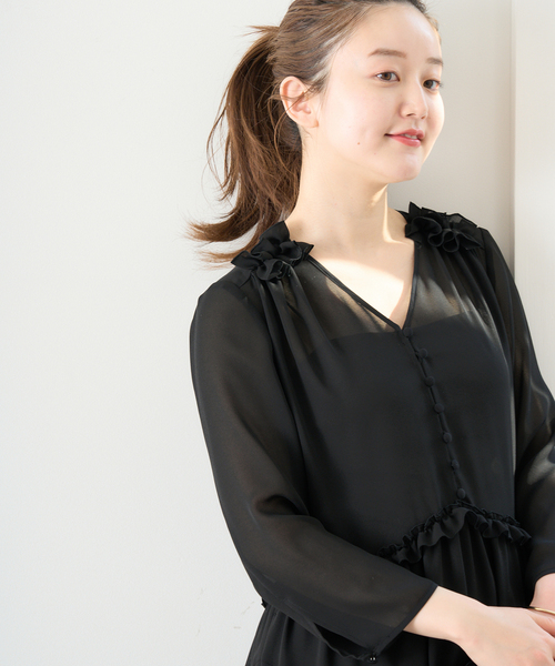 IENA（イエナ）の「ドット フリル ワンピース（ワンピース