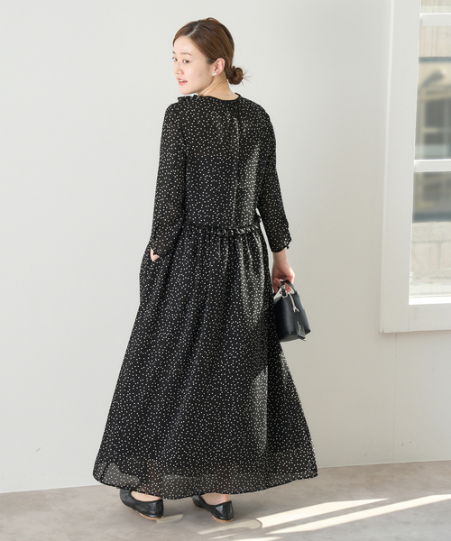 25SS✨未使用級✨IENA イエナ ドットフリルワンピース ブラック 36 ドット フリル ワンピース（ワンピース）｜IENA（イエナ）の通販