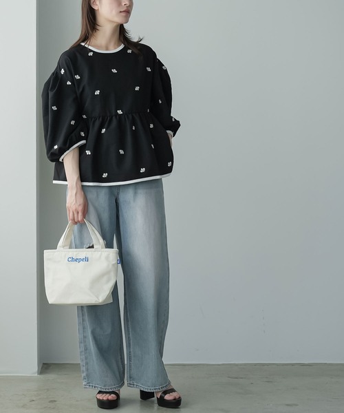 mili an deni（ミリアンデニ）の「保冷キャンバスランチトート（トートバッグ・レディース・アイボリー/ブルー/カリビアンブルー/ホワイト×ブルー・F）」の13枚目の写真