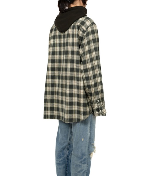 KAMIYA（カミヤ）の「Hooded Check Shirt（シャツ/ブラウス・メンズ・レッド/ブラック/ブルー/グリーン・S/M）」の7枚目の写真