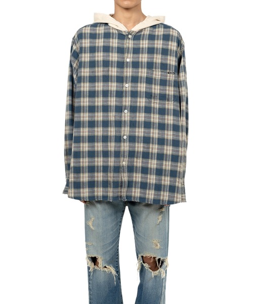 KAMIYA（カミヤ）の「Hooded Check Shirt（シャツ/ブラウス・メンズ・レッド/ブラック/ブルー/グリーン・S/M）」の14枚目の写真