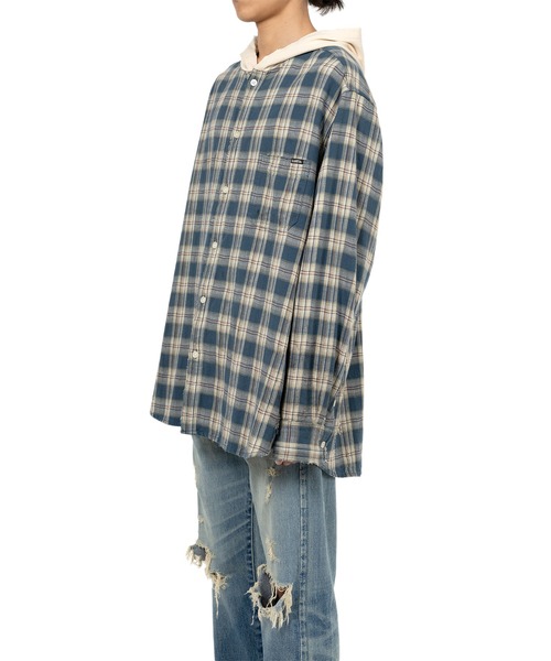 KAMIYA（カミヤ）の「Hooded Check Shirt（シャツ/ブラウス・メンズ・レッド/ブラック/ブルー/グリーン・S/M）」の15枚目の写真