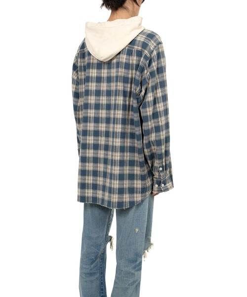 KAMIYA（カミヤ）の「Hooded Check Shirt（シャツ/ブラウス・メンズ・レッド/ブラック/ブルー/グリーン・S/M）」の16枚目の写真
