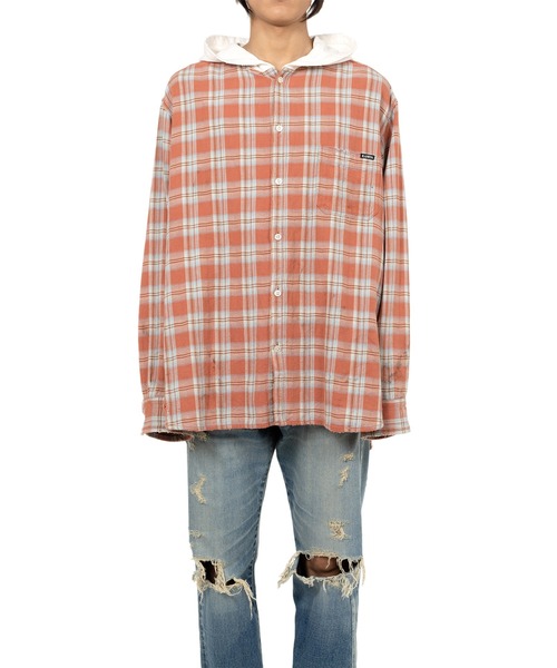 KAMIYA（カミヤ）の「Hooded Check Shirt（シャツ/ブラウス・メンズ・レッド/ブラック/ブルー/グリーン・S/M）」の18枚目の写真