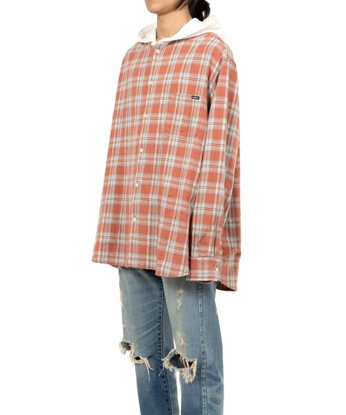 KAMIYA（カミヤ）の「Hooded Check Shirt（シャツ/ブラウス・メンズ・レッド/ブラック/ブルー/グリーン・S/M）」の19枚目の写真