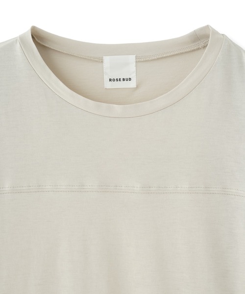 ROSE BUD(ローズバッド)の「ベーシックロングTシャツ(Tシャツ/カットソー・レディース・ブラック/ピンク/ホワイト・ONE SIZE)」の5枚目の写真