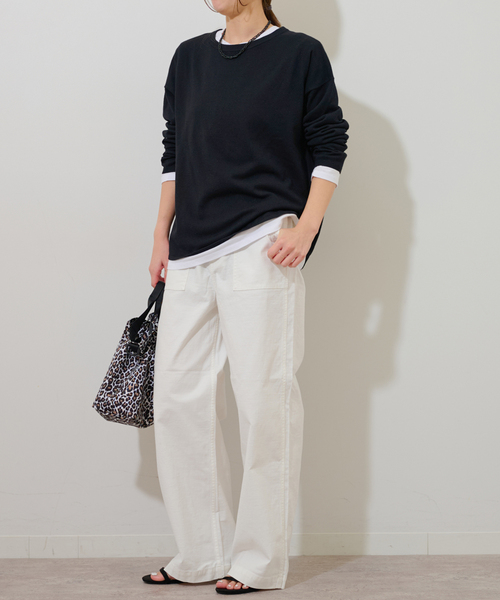 JOURNAL STANDARD relume（ジャーナルスタンダード　レリューム）の「《2枚セット》3WAYレイヤードプルオーバー（ニット/セーター・レディース・ブラック/グレー/グリーン/ピンク・FREE）」の6枚目の写真