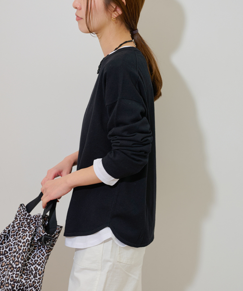 JOURNAL STANDARD relume（ジャーナルスタンダード　レリューム）の「《2枚セット》3WAYレイヤードプルオーバー（ニット/セーター・レディース・ブラック/グレー/グリーン/ピンク・FREE）」の9枚目の写真