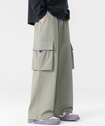 link lot（リンクロット）の「ワイドレッグナイロンカーゴパンツ バイカラー ドローコード（カーゴパンツ）」