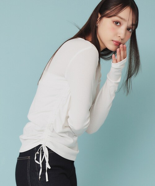 セール】《CLASSY掲載》サイドドロストシアートップス【洗濯機洗い可