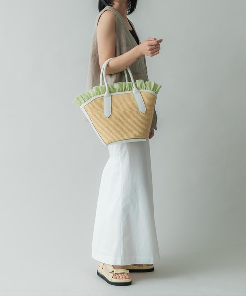 LE VERNIS ルベルニ　ミニアーバンバッグ　かごバッグ セール】LE VERNIS(ル・ベルニ)Frill basket bag（ハンドバッグ