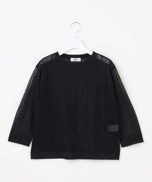 J.PRESS(ジェイプレス)の「【WEB限定カラーあり・洗える】Vis/Peスパーク シアー ニット(ニット/セーター・レディース・アイボリー系/ブラウン系/サックスブルー系/ネイビー系・T13/T15)」の10枚目の写真