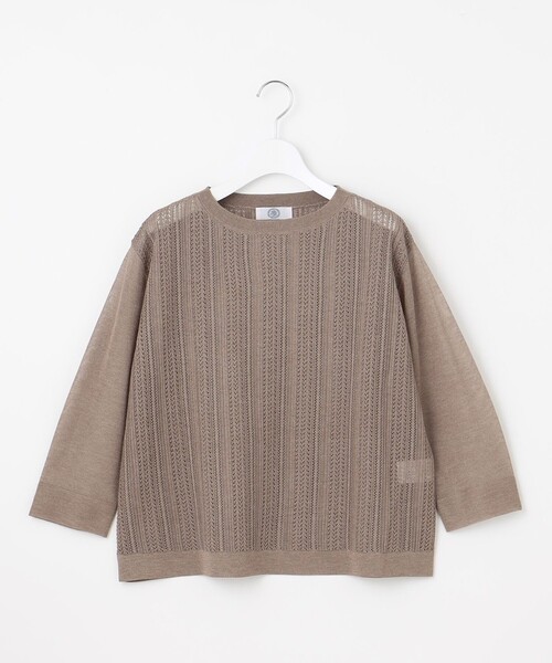 J.PRESS(ジェイプレス)の「【WEB限定カラーあり・洗える】Vis/Peスパーク シアー ニット(ニット/セーター・レディース・アイボリー系/ブラウン系/サックスブルー系/ネイビー系・T13/T15)」の12枚目の写真