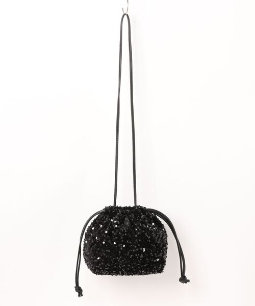 H.TOKYO(エイチトウキョウ)の「H.TOKYO × mimi /スパンコール巾着バッグ(ショルダーバッグ・レディース・ブラック/ブラック×ブルー/シルバーグレー・FREE)」の4枚目の写真