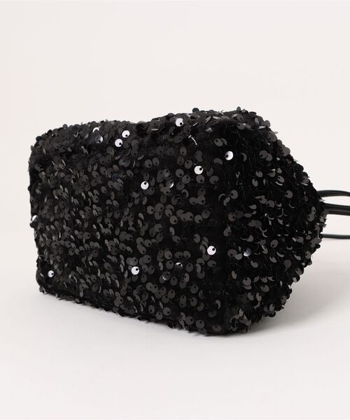 H.TOKYO(エイチトウキョウ)の「H.TOKYO × mimi /スパンコール巾着バッグ(ショルダーバッグ・レディース・ブラック/ブラック×ブルー/シルバーグレー・FREE)」の5枚目の写真