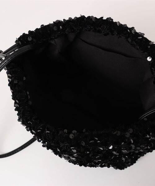 H.TOKYO(エイチトウキョウ)の「H.TOKYO × mimi /スパンコール巾着バッグ(ショルダーバッグ・レディース・ブラック/ブラック×ブルー/シルバーグレー・FREE)」の6枚目の写真
