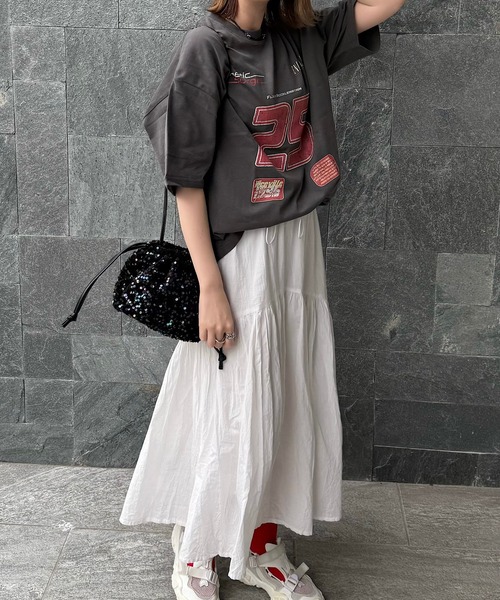 H.TOKYO(エイチトウキョウ)の「H.TOKYO × mimi /スパンコール巾着バッグ(ショルダーバッグ・レディース・ブラック/ブラック×ブルー/シルバーグレー・FREE)」の21枚目の写真