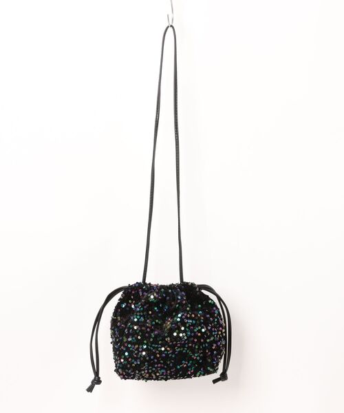 H.TOKYO(エイチトウキョウ)の「H.TOKYO × mimi /スパンコール巾着バッグ(ショルダーバッグ・レディース・ブラック/ブラック×ブルー/シルバーグレー・FREE)」の10枚目の写真