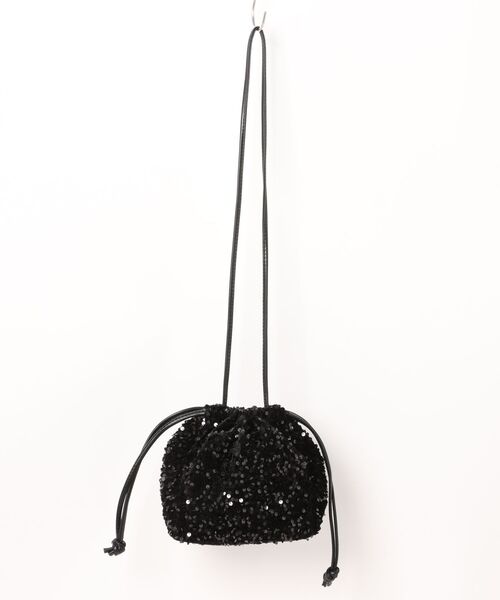 H.TOKYO(エイチトウキョウ)の「H.TOKYO × mimi /スパンコール巾着バッグ(ショルダーバッグ・レディース・ブラック/ブラック×ブルー/シルバーグレー・FREE)」の8枚目の写真