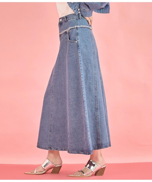 Settimissimo（セッティミッシモ）の「切替デザイン フレア ロング デニム スカート（スカート・レディース・インディゴブルー/ブルー・FREE）」の11枚目の写真