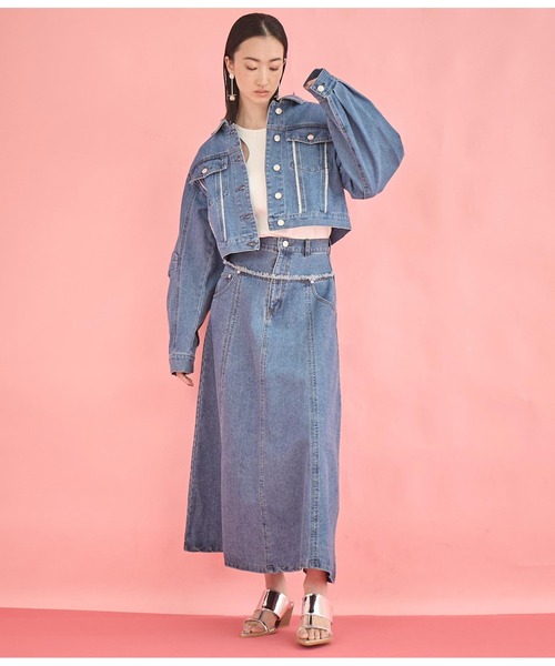 Settimissimo（セッティミッシモ）の「切替デザイン フレア ロング デニム スカート（スカート・レディース・インディゴブルー/ブルー・FREE）」の14枚目の写真