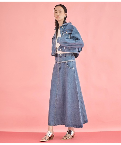 Settimissimo（セッティミッシモ）の「切替デザイン フレア ロング デニム スカート（スカート・レディース・インディゴブルー/ブルー・FREE）」の15枚目の写真