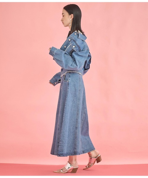 Settimissimo（セッティミッシモ）の「切替デザイン フレア ロング デニム スカート（スカート・レディース・インディゴブルー/ブルー・FREE）」の16枚目の写真