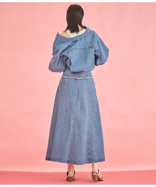 Settimissimo（セッティミッシモ）の「切替デザイン フレア ロング デニム スカート（スカート・レディース・インディゴブルー/ブルー・FREE）」の17枚目の写真
