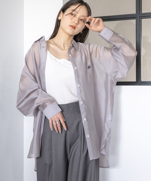 BEVERLY HILLS POLO CLUB（ビバリーヒルズポロクラブ）の「シアールーズシャツ/BEVERLY HILLS POLO CLUB（シャツ/ブラウス・レディース・ホワイト/グレー/ピンク/グリーン・FREE）」の2枚目の写真