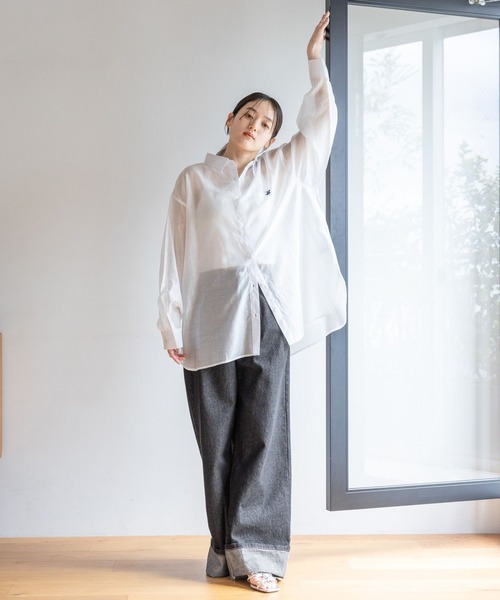 BEVERLY HILLS POLO CLUB（ビバリーヒルズポロクラブ）の「シアールーズシャツ/BEVERLY HILLS POLO CLUB（シャツ/ブラウス・レディース・ホワイト/グレー/ピンク/グリーン・FREE）」の8枚目の写真